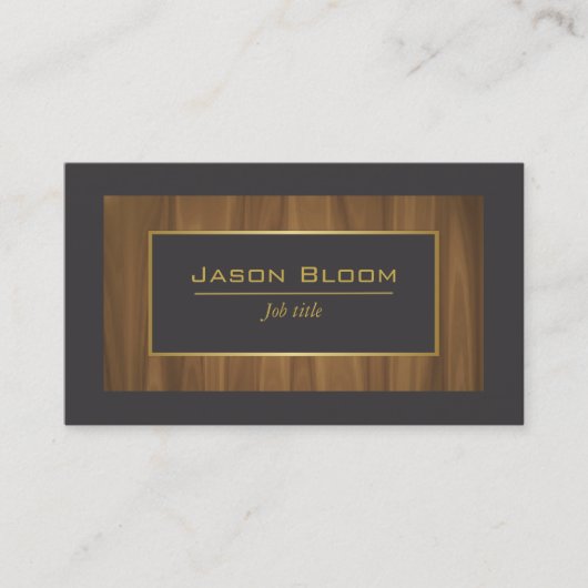 Carte De Visite Or en bois et noir (Devant)