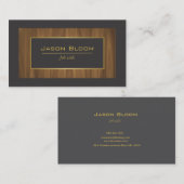 Carte De Visite Or en bois et noir (Devant / Derrière)