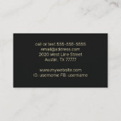 Carte De Visite Or et Améthyste Lotus Flower Black (Dos)