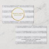 Carte De Visite Or et blanc | Luxueux II (Devant / Derrière)