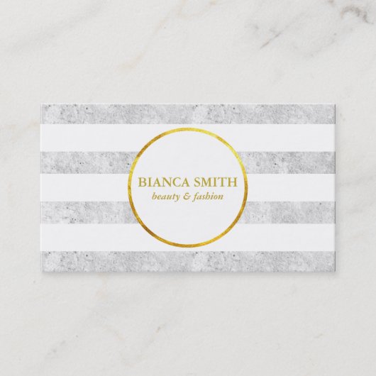 Carte De Visite Or et blanc | Luxueux II (Devant)