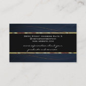 Carte De Visite Or et bleu | Lignes De Luxe (Dos)