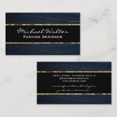 Carte De Visite Or et bleu | Lignes De Luxe (Devant / Derrière)