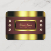 Carte De Visite Or et Bourgogne luxueux aux pierres de Faux (Devant)