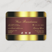 Carte De Visite Or et Bourgogne luxueux aux pierres de Faux (Dos)