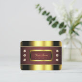 Carte De Visite Or et Bourgogne luxueux aux pierres de Faux (Debout devant)