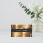 Carte De Visite Or et Bronze Riveté Industriel (Debout devant)