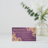 Carte De Visite Or et grunge baroque pourpre de damassé de la (Debout devant)