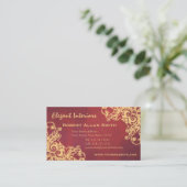 Carte De Visite Or et grunge baroque rouge de la Renaissance (Debout devant)