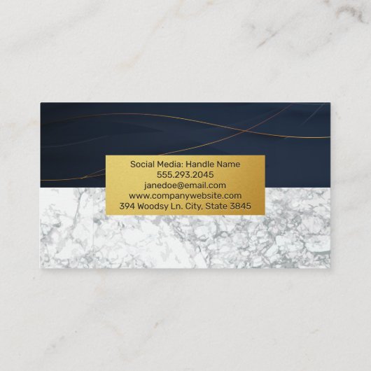 Carte De Visite Or et marbre (Dos)