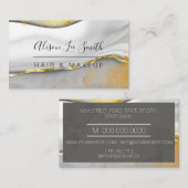 Carte De Visite Or et marbre Cheveux et maquillage (Devant / Derrière)