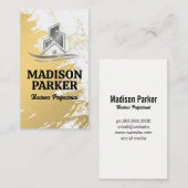 Carte De Visite Or et marbre | Logo immobilier (Devant / Derrière)