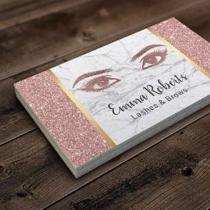 Carte De Visite Or et marbre roses de maquilleur de fronts de