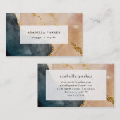 Carte De Visite Or et neutre peints de Faux du charme | (Devant / Derrière)