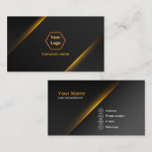 Carte De Visite Or et noir (Devant / Derrière)