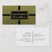 Carte De Visite Or et noir de Chevron (Devant / Derrière)