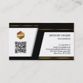 Carte De Visite Or et noir géométrique Abstrait (Dos)