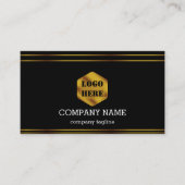 Carte De Visite Or et noir géométrique Abstrait (Devant)