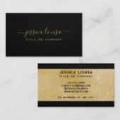 Carte De Visite Or et noir luxueux (Devant / Derrière)