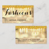 Carte De Visite Or et Parties scintillant (Devant / Derrière)