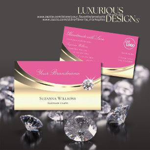 Carte De Visite Or et rose luxueux avec logos Sparkle Diamond