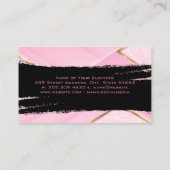 Carte De Visite Or et rose | Noir brossé élégant (Dos)