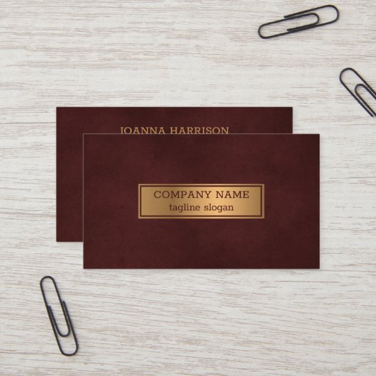 Carte De Visite Or Et Rouge (Devant/Arrière en situation)