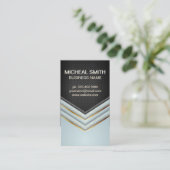 Carte De Visite Or et spectre de luxe géométrique (Debout devant)