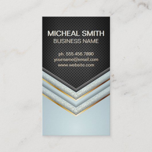 Carte De Visite Or et spectre de luxe géométrique (Devant)