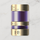 Carte De Visite Or et verre peuvent pourpre Liquides Monogramme Qu (Devant)