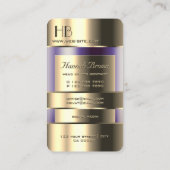 Carte De Visite Or et verre peuvent pourpre Liquides Monogramme Qu (Dos)