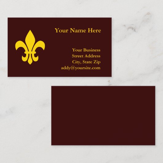 Carte De Visite Or Fleur de Lis (Devant / Derrière)