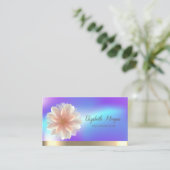 Carte De Visite Or Fleur Lotus élégant, Yoga Holographique (Debout devant)