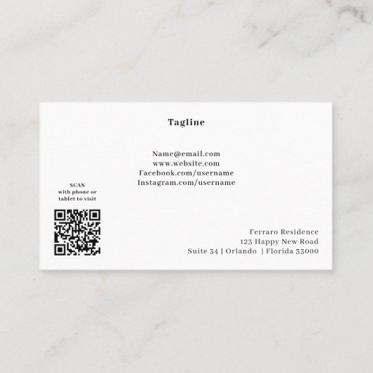 Carte De Visite Or Gemini Seal Coin et QR Code Astrologie (Dos)