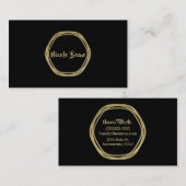 Carte De Visite Or Glam & Bagues Noires Chic Moderne Glam (Devant / Derrière)