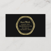 Carte De Visite Or Glam & Bagues Noires Chic Moderne Glam (Dos)