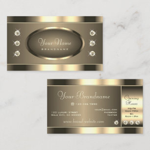 Carte De Visite Or glamour avec diamants brillants