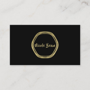 Carte De Visite Or Glamour & Bagues Noir Chic Glamour Moderne