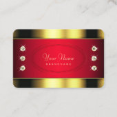 Carte De Visite Or glamour et rouge avec Faux Rhinestones (Devant)