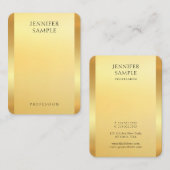 Carte De Visite Or glamour look moderne Modèle élégant (Devant / Derrière)