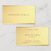 Carte De Visite Or glamour Moderne Élégant Modèle simple (Devant / Derrière)