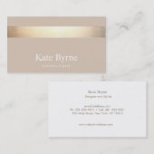Carte De Visite Or Gratté Moderne Design Beige Tan (Devant / Derrière)