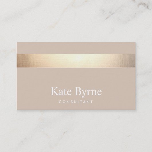 Carte De Visite Or Gratté Moderne Design Beige Tan (Devant)