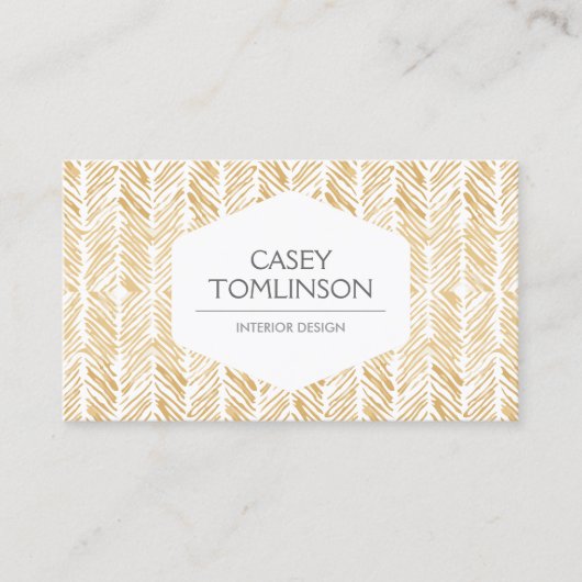 CARTE DE VISITE OR HERRINGBONE / ARTWORK CHEVRON (Devant)