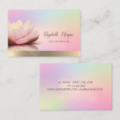 Carte De Visite Or holographique, Lotus, Yoga (Devant / Derrière)
