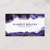 Carte De Visite Or Initial de la Glitter Agate Maquilleuse (Dos)