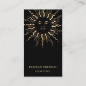 Carte De Visite Or Jaune Soleil Lune Céleste  (Devant)