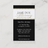 Carte De Visite Or juridique de cabinet juridique de conseiller (Dos)