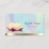 Carte De Visite Or Lotus Holographique Élégant (Devant)
