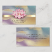 Carte De Visite Or, Lotus Yoga coloré (Devant / Derrière)